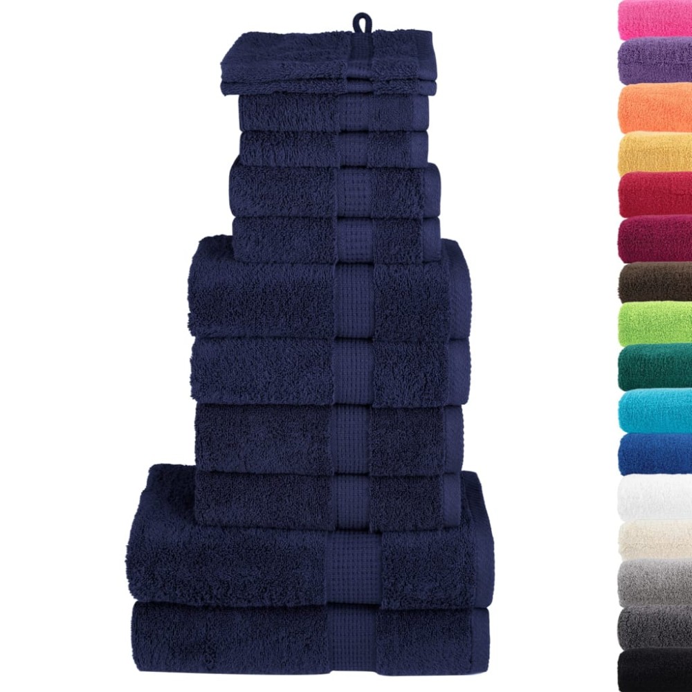 vidaXL Set de prosoape premium SOLUND, 12 piese, bleumarin, 600 g/m²