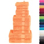 vidaXL Set de prosoape premium SOLUND, 12 piese, portocaliu, 600 g/m² vidaXL Set de prosoape premium SOLUND, 12 piese, portocaliu, 600 g/m²