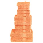 vidaXL Set de prosoape premium SOLUND, 12 piese, portocaliu, 600 g/m² vidaXL Set de prosoape premium SOLUND, 12 piese, portocaliu, 600 g/m²