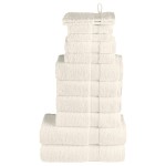 vidaXL Set de prosoape premium SOLUND, 12 piese, crem, 600 g/m² vidaXL Set de prosoape premium SOLUND, 12 piese, crem, 600 g/m²