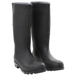 vidaXL Cizme de ploaie, negru, PVC, mărime 45 vidaXL Cizme de ploaie, negru, PVC, mărime 45
