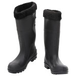 vidaXL Cizme de ploaie cu șosete detașabile, negru, mărime 38, PVC vidaXL Cizme de ploaie cu șosete detașabile, negru, mărime 38, PVC