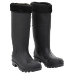 vidaXL Cizme de ploaie cu șosete detașabile, negru, mărime 38, PVC vidaXL Cizme de ploaie cu șosete detașabile, negru, mărime 38, PVC