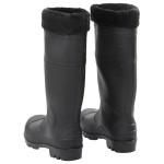 vidaXL Cizme de ploaie cu șosete detașabile, negru, mărime 38, PVC vidaXL Cizme de ploaie cu șosete detașabile, negru, mărime 38, PVC