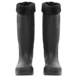 vidaXL Cizme de ploaie cu șosete detașabile, negru, mărime 39, PVC vidaXL Cizme de ploaie cu șosete detașabile, negru, mărime 39, PVC