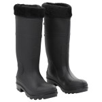 vidaXL Cizme de ploaie cu șosete detașabile, negru, mărime 40, PVC vidaXL Cizme de ploaie cu șosete detașabile, negru, mărime 40, PVC