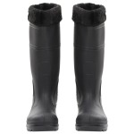 vidaXL Cizme de ploaie cu șosete detașabile, negru, mărime 40, PVC vidaXL Cizme de ploaie cu șosete detașabile, negru, mărime 40, PVC