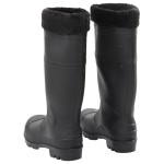 vidaXL Cizme de ploaie cu șosete detașabile, negru, mărime 40, PVC vidaXL Cizme de ploaie cu șosete detașabile, negru, mărime 40, PVC