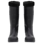 vidaXL Cizme de ploaie cu șosete detașabile, negru, mărime 41, PVC vidaXL Cizme de ploaie cu șosete detașabile, negru, mărime 41, PVC