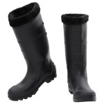 vidaXL Cizme de ploaie cu șosete detașabile, negru, mărime 42, PVC vidaXL Cizme de ploaie cu șosete detașabile, negru, mărime 42, PVC