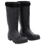 vidaXL Cizme de ploaie cu șosete detașabile, negru, mărime 43, PVC vidaXL Cizme de ploaie cu șosete detașabile, negru, mărime 43, PVC