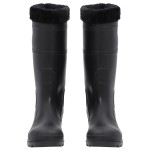 vidaXL Cizme de ploaie cu șosete detașabile, negru, mărime 43, PVC vidaXL Cizme de ploaie cu șosete detașabile, negru, mărime 43, PVC