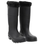 vidaXL Cizme de ploaie cu șosete detașabile, negru, mărime 44, PVC vidaXL Cizme de ploaie cu șosete detașabile, negru, mărime 44, PVC