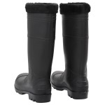 vidaXL Cizme de ploaie cu șosete detașabile, negru, mărime 44, PVC vidaXL Cizme de ploaie cu șosete detașabile, negru, mărime 44, PVC
