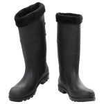 vidaXL Cizme de ploaie cu șosete detașabile, negru, mărime 45, PVC vidaXL Cizme de ploaie cu șosete detașabile, negru, mărime 45, PVC