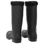 vidaXL Cizme de ploaie cu șosete detașabile, negru, mărime 45, PVC vidaXL Cizme de ploaie cu șosete detașabile, negru, mărime 45, PVC