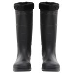 vidaXL Cizme de ploaie cu șosete detașabile, negru, mărime 46, PVC vidaXL Cizme de ploaie cu șosete detașabile, negru, mărime 46, PVC