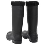 vidaXL Cizme de ploaie cu șosete detașabile, negru, mărime 46, PVC vidaXL Cizme de ploaie cu șosete detașabile, negru, mărime 46, PVC