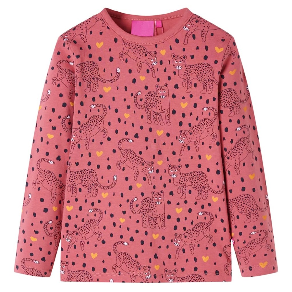 Pijamale pentru copii cu mâneci lungi roz fanat 140