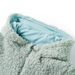Jachetă cu glugă pentru copii blană artificială Teddy verde mentă 104 Jachetă cu glugă pentru copii blană artificială Teddy verde mentă 104