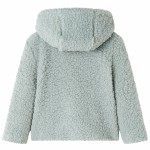Jachetă cu glugă pentru copii blană artificială Teddy verde mentă 116 Jachetă cu glugă pentru copii blană artificială Teddy verde mentă 116