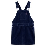 Rochie salopetă pentru copii, velur, bleumarin, 128 Rochie salopetă pentru copii, velur, bleumarin, 128