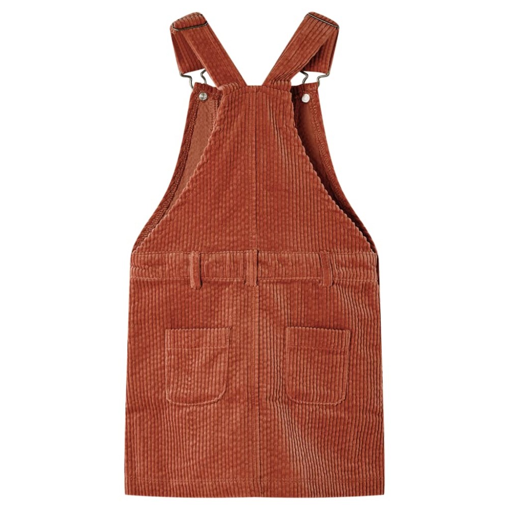 Rochie salopetă pentru copii, velur, coniac, 104