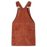 Rochie salopetă pentru copii, velur, coniac, 104 Rochie salopetă pentru copii, velur, coniac, 104