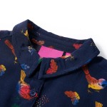 Rochie pentru copii cu mâneci lungi, bleumarin, 104