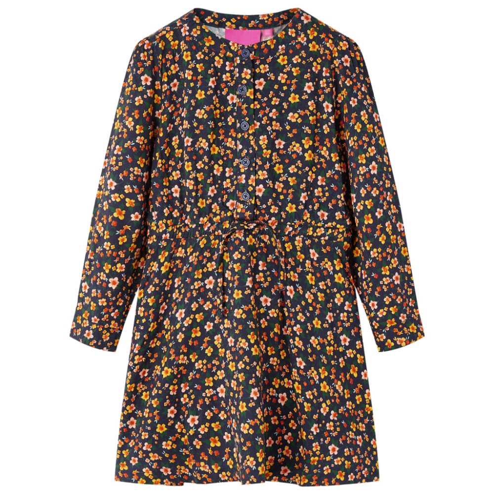 Rochie pentru copii cu mâneci lungi, bleumarin, 116