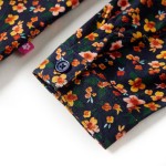 Cămașă pentru copii cu guler tip bandă, bleumarin 92