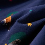 Rochie de copii cu mâneci lungi și șnur bleumarin 92