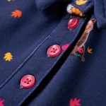 Rochie de copii cu mâneci lungi și șnur bleumarin 116