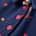 Rochie de copii cu mâneci lungi și șnur bleumarin 140