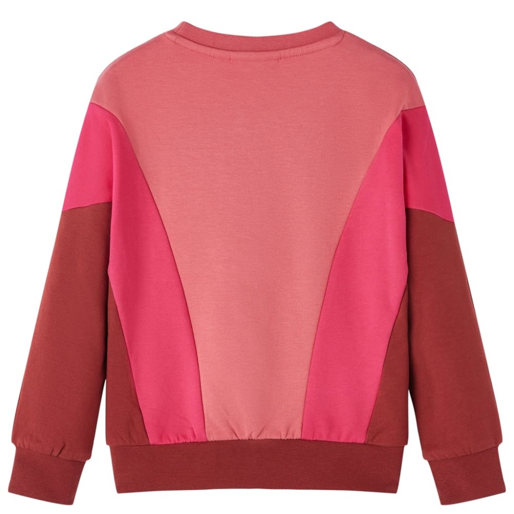 Bluzon pentru copii, color block roz și henna, 116