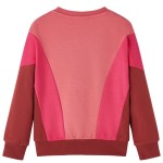 Bluzon pentru copii, color block roz și henna, 116 Bluzon pentru copii, color block roz și henna, 116