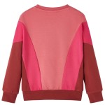 Bluzon pentru copii, color block roz și henna, 128 Bluzon pentru copii, color block roz și henna, 128