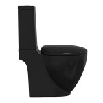 vidaXL Toaletă, negru, ceramică, flux de apă în spate vidaXL Toaletă, negru, ceramică, flux de apă în spate