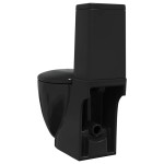 vidaXL Toaletă, negru, ceramică, flux de apă în spate vidaXL Toaletă, negru, ceramică, flux de apă în spate