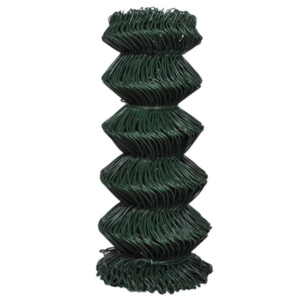 vidaXL Gard de legătură din plasă, verde, 0,8 x 15 m, oțel
