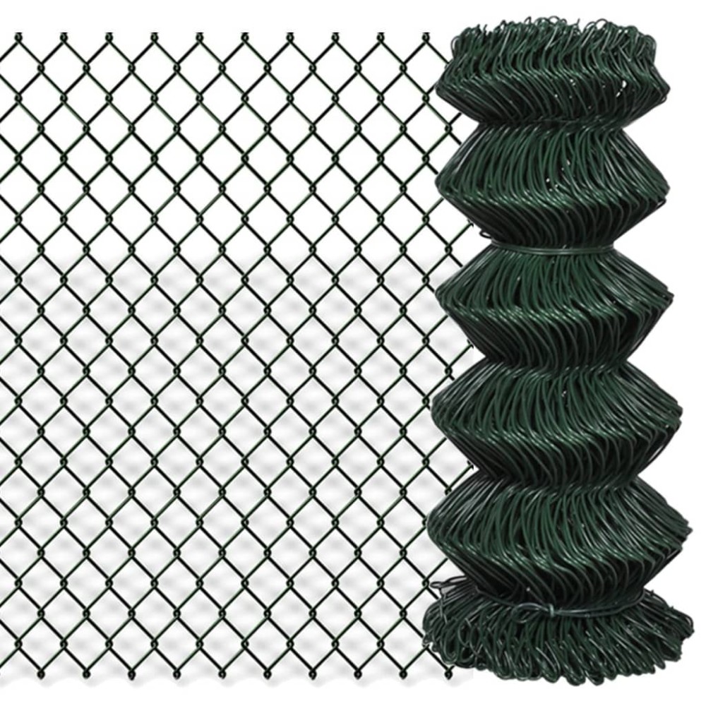 vidaXL Gard de legătură din plasă, verde, 0,8 x 25 m, oțel