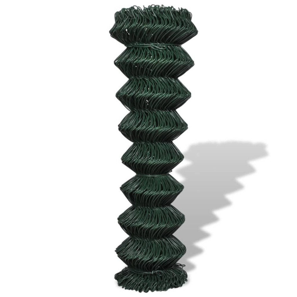 vidaXL Gard de legătură din plasă, verde, 1,5 x 25 m, oțel