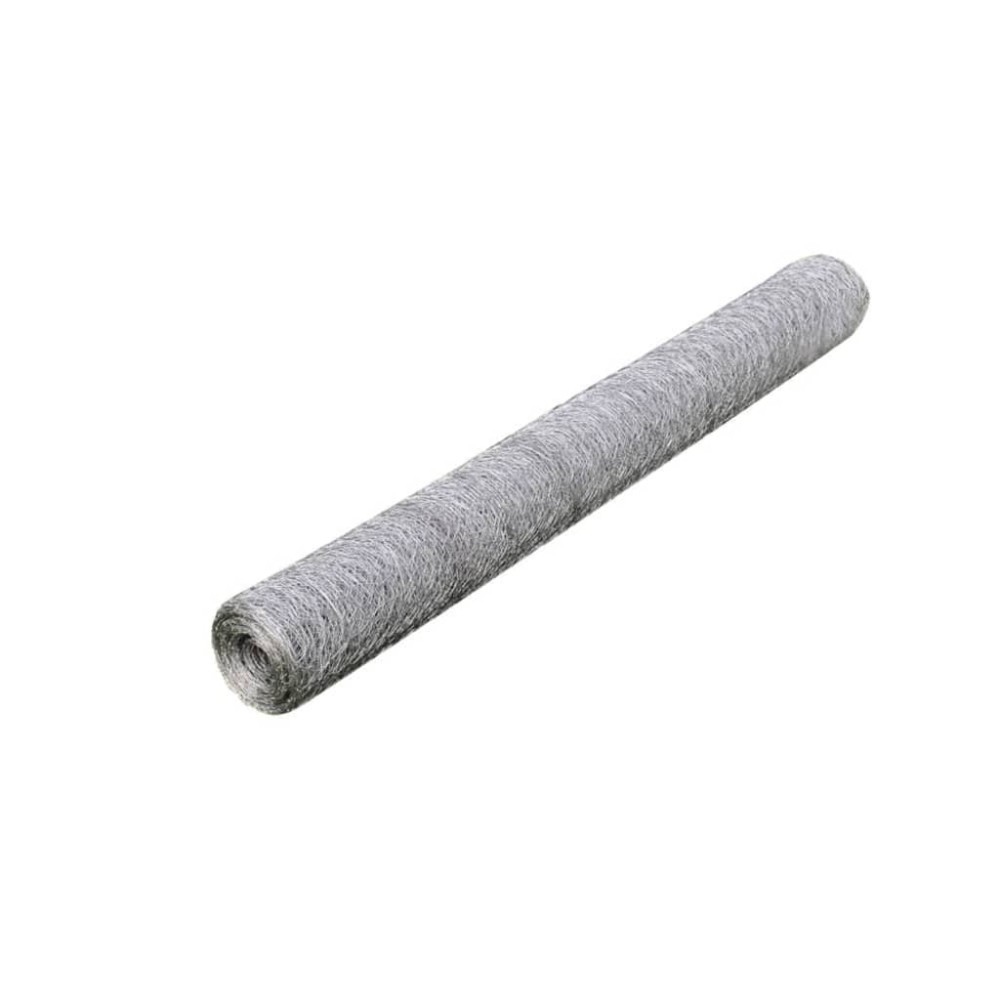 vidaXL Plasă de sârmă găini, argintiu, 25 x 0,5 m, oțel galvanizat