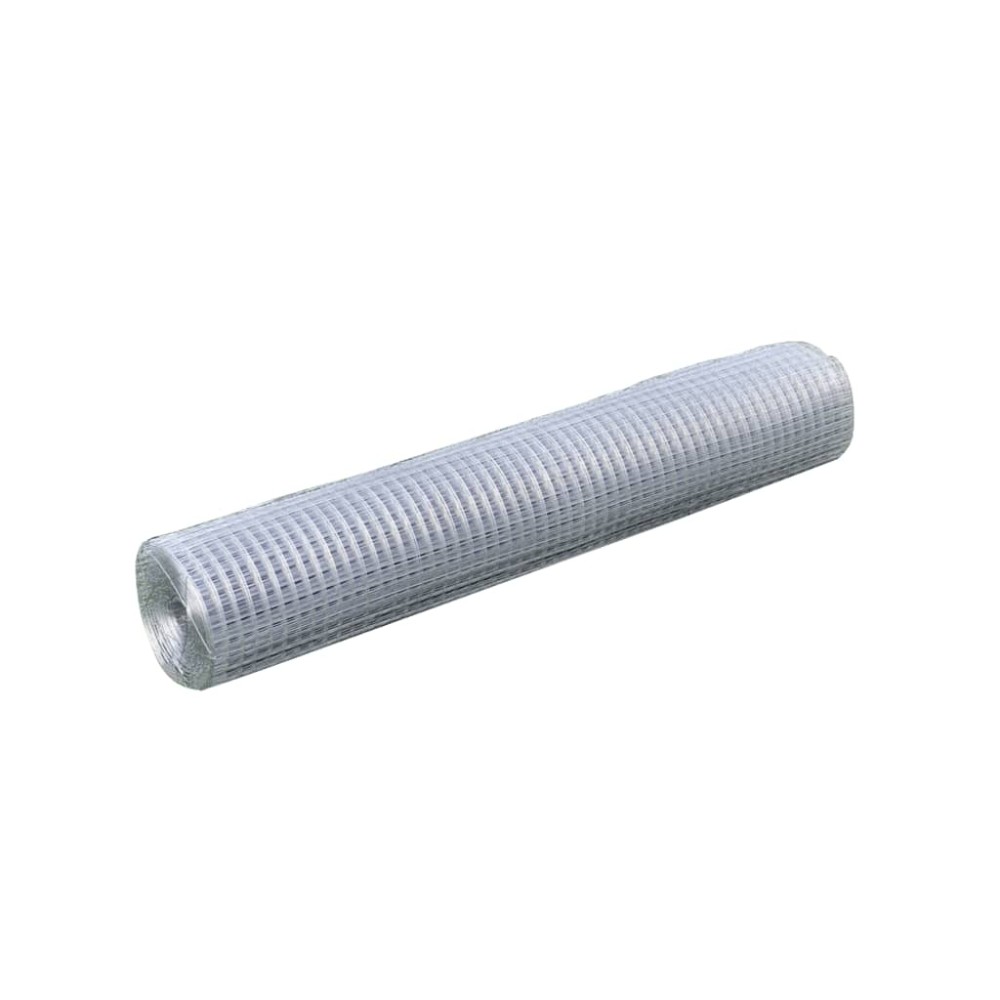 vidaXL Plasă de sârmă găini, argintiu, 25 x 1 m, oțel galvanizat