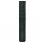 vidaXL Plasă de sârmă găini, verde, 10 x 1 m, oțel galvanizat cu PVC