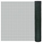 vidaXL Plasă de sârmă găini, verde, 10 x 1 m, oțel galvanizat cu PVC