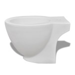 vidaXL Bideu rotund pe pardoseală, ceramică calitate superioară, alb vidaXL Bideu rotund pe pardoseală, ceramică calitate superioară, alb