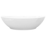 Chiuvetă ovală cu preaplin & orificiu robinet, ceramică de lux Chiuvetă ovală cu preaplin & orificiu robinet, ceramică de lux