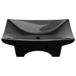 Chiuvetă dreptunghiulară preaplin & gaură robinet, negru, ceramică lux Chiuvetă dreptunghiulară preaplin & gaură robinet, negru, ceramică lux