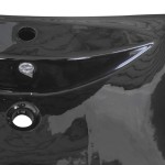 Chiuvetă dreptunghiulară preaplin & gaură robinet, negru, ceramică lux Chiuvetă dreptunghiulară preaplin & gaură robinet, negru, ceramică lux